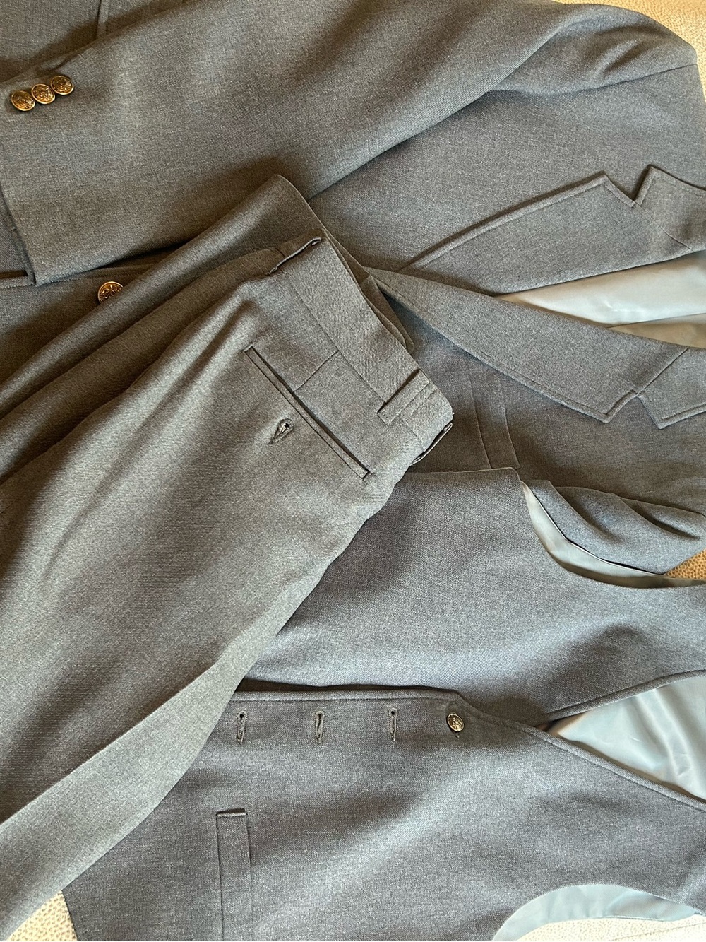 Haggar Gray Dress Pants with Cream Waistband Lining vintage m62 l